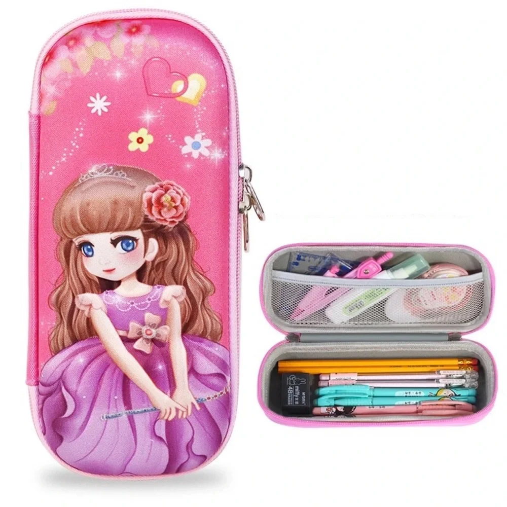 Large Capacity 3D EVA Cute Cartoon Zipped Pencil Case